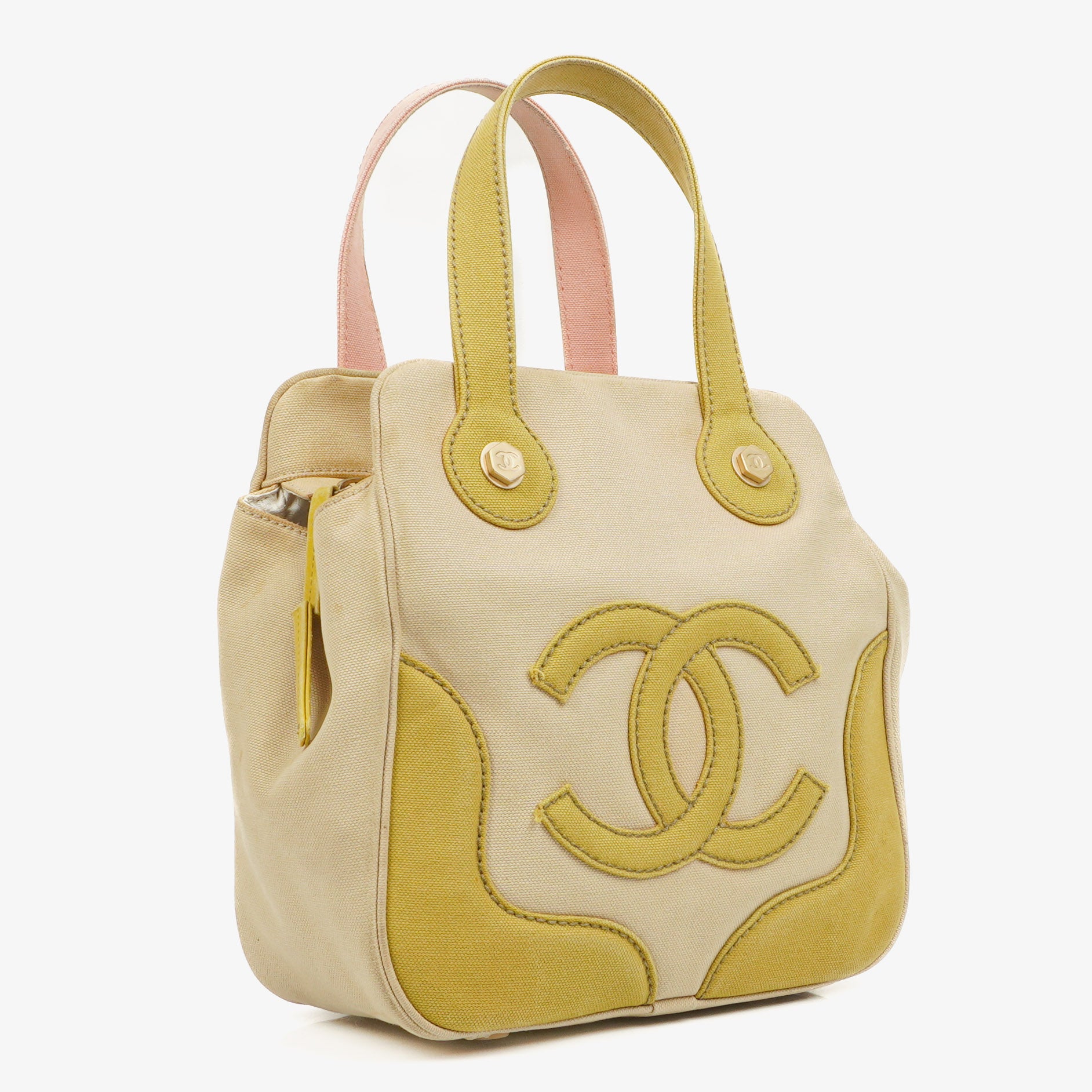 Chanel Vintage Canvas Marshmallow CC Tragetasche