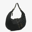 Fendi Fabric Black Croissant Half-Moon Hobo Bag