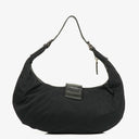 Fendi Fabric Black Croissant Half-Moon Hobo Bag
