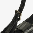Fendi Fabric Black Croissant Half-Moon Hobo Bag