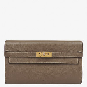 Hermès Kelly Longue Etoupe Epsom Leather Wallet