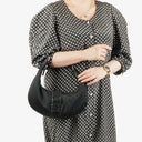 Fendi Fabric Black Croissant Half-Moon Hobo Bag