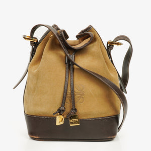 Loewe Vintage Suede Drawstring Bucket Bag
