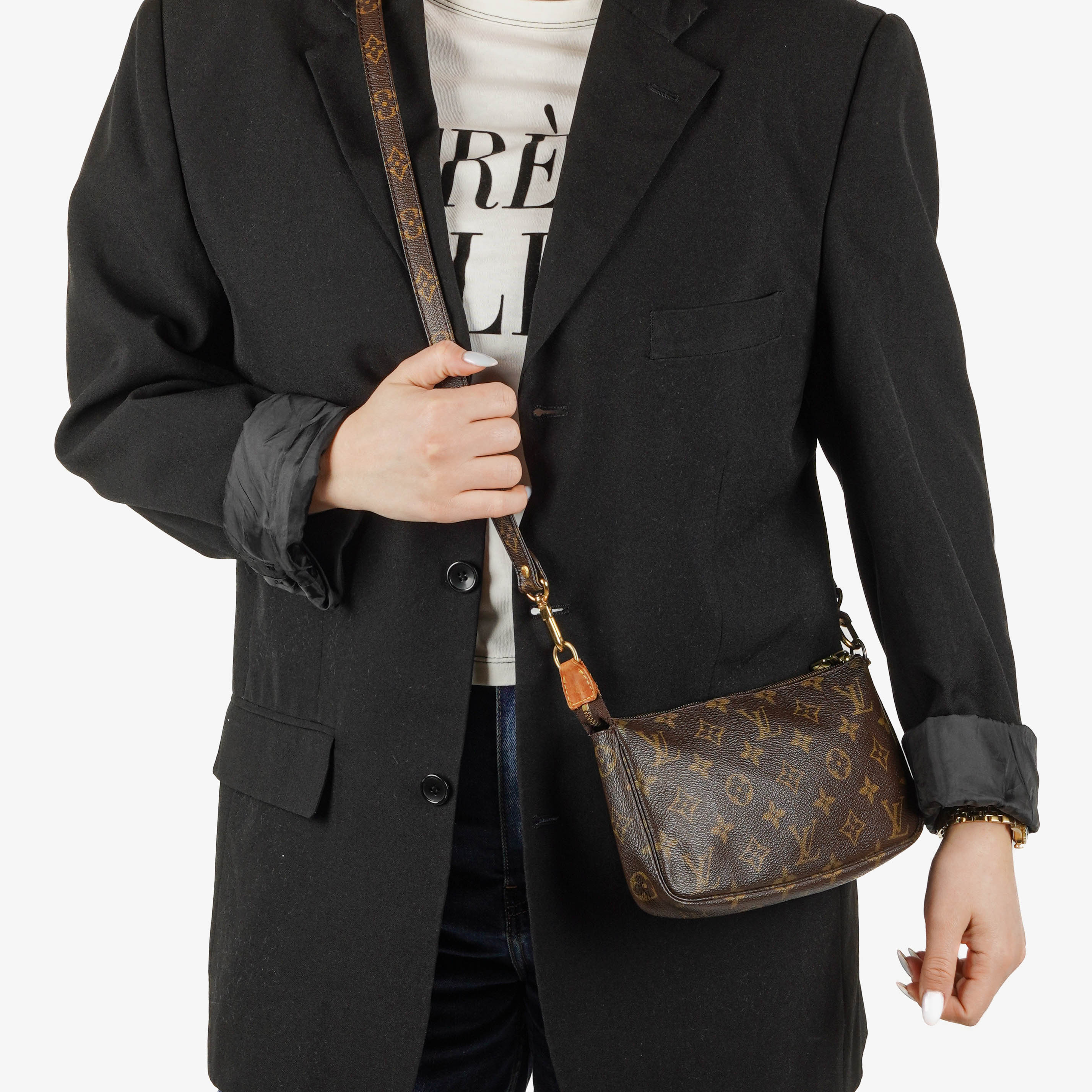 Louis Vuitton Pochette Accessoires Monogram Canvas Clutch Handbag