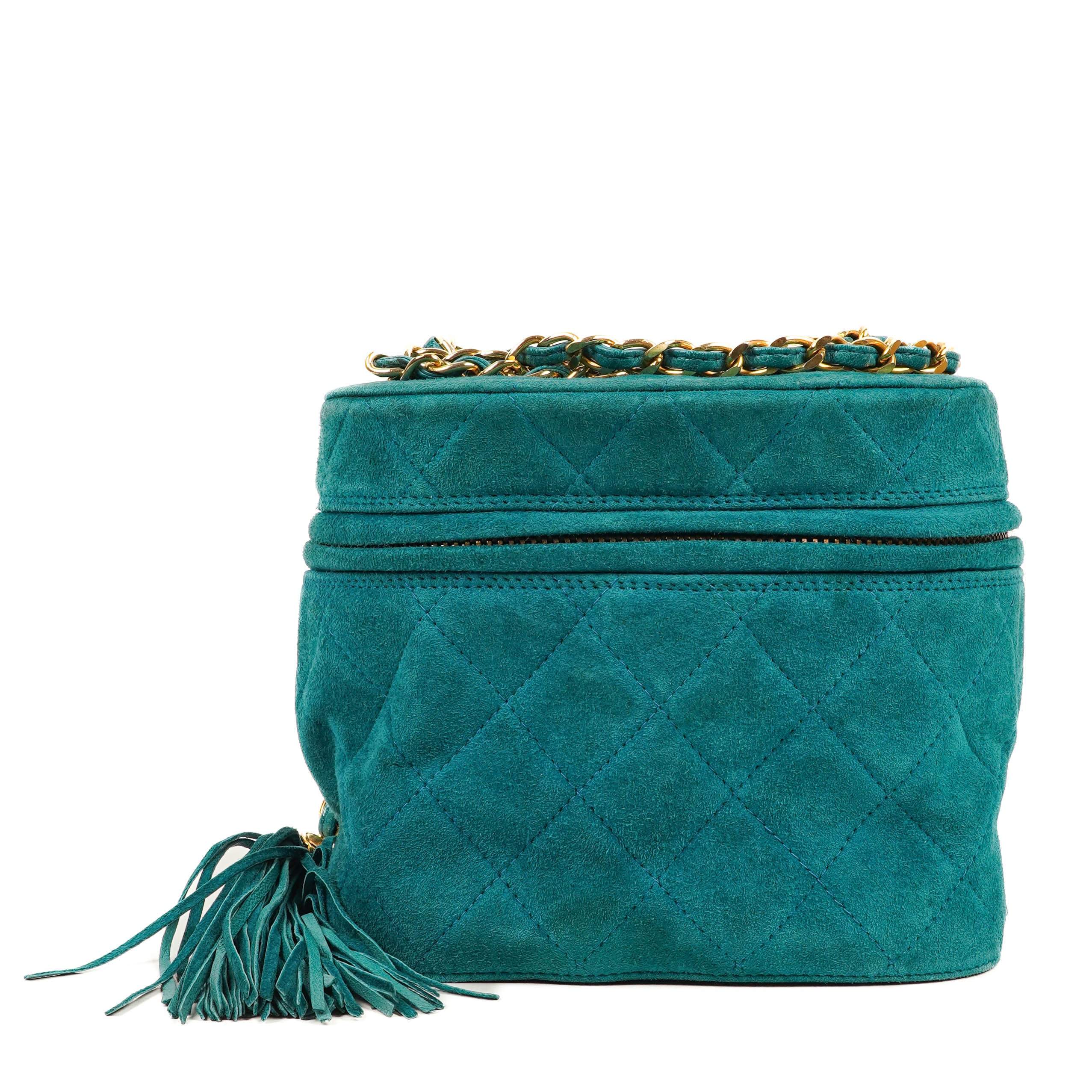 Chanel Gepolsterte Wildleder Kosmetiktasche