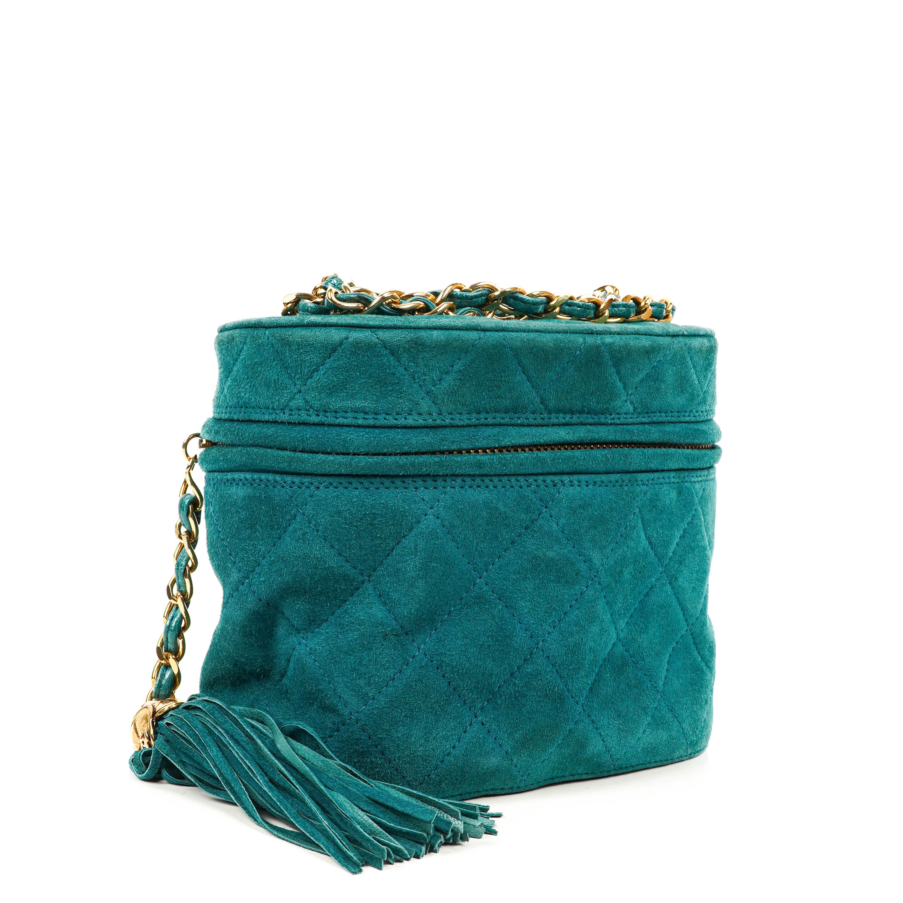 Chanel Gepolsterte Wildleder Kosmetiktasche