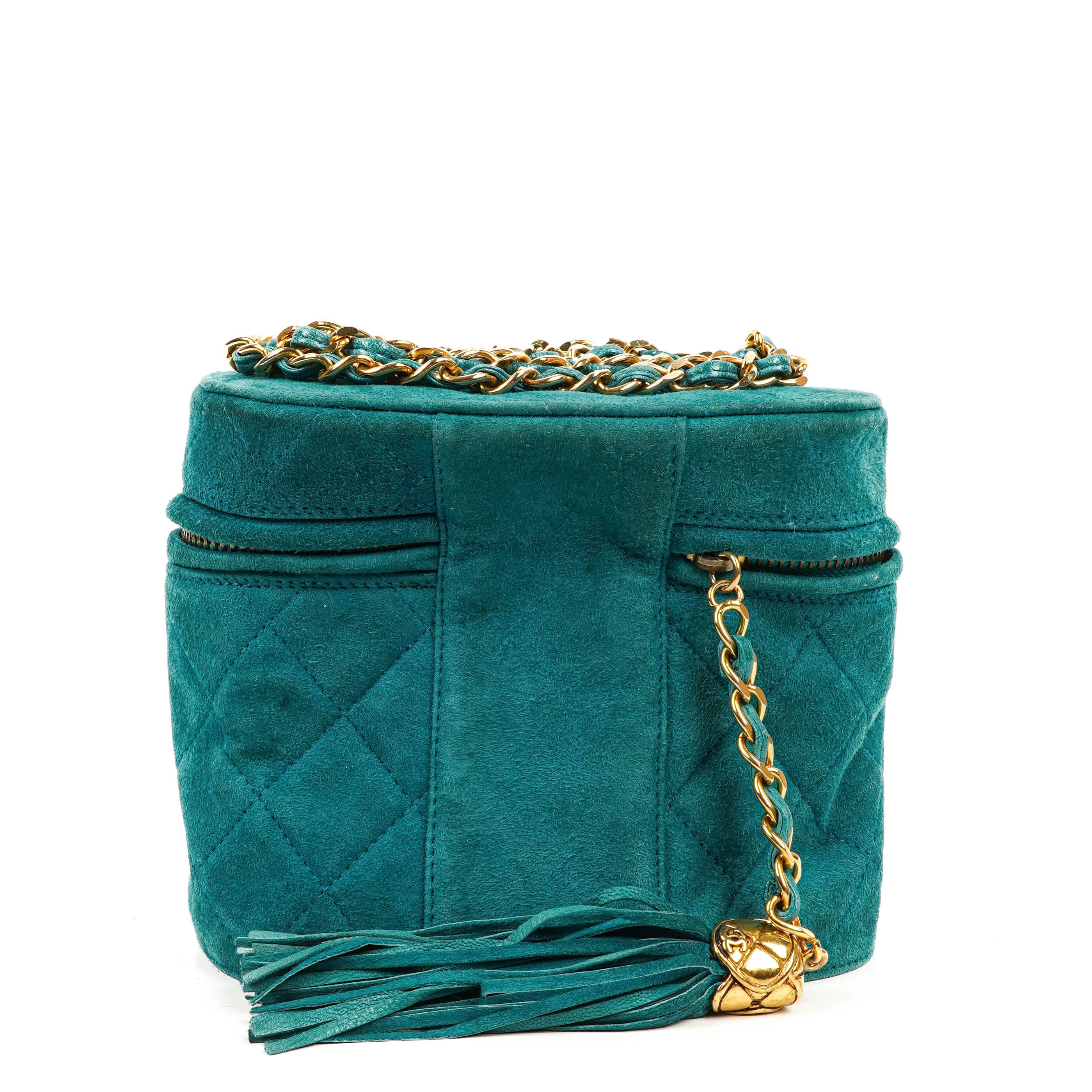 Chanel Gepolsterte Wildleder Kosmetiktasche