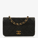 Chanel Classic Full Flap Bag Black Quilted Leather 24K Gold-Plated Hardware