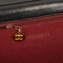 Chanel Classic Lambskin Half Moon Black Flap Bag With 24K Gold-Plated Hardware