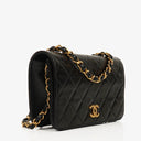 Chanel Classic Full Flap Bag Black Quilted Leather 24K Gold-Plated Hardware