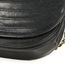 Chanel Classic Lambskin Half Moon Black Flap Bag With 24K Gold-Plated Hardware