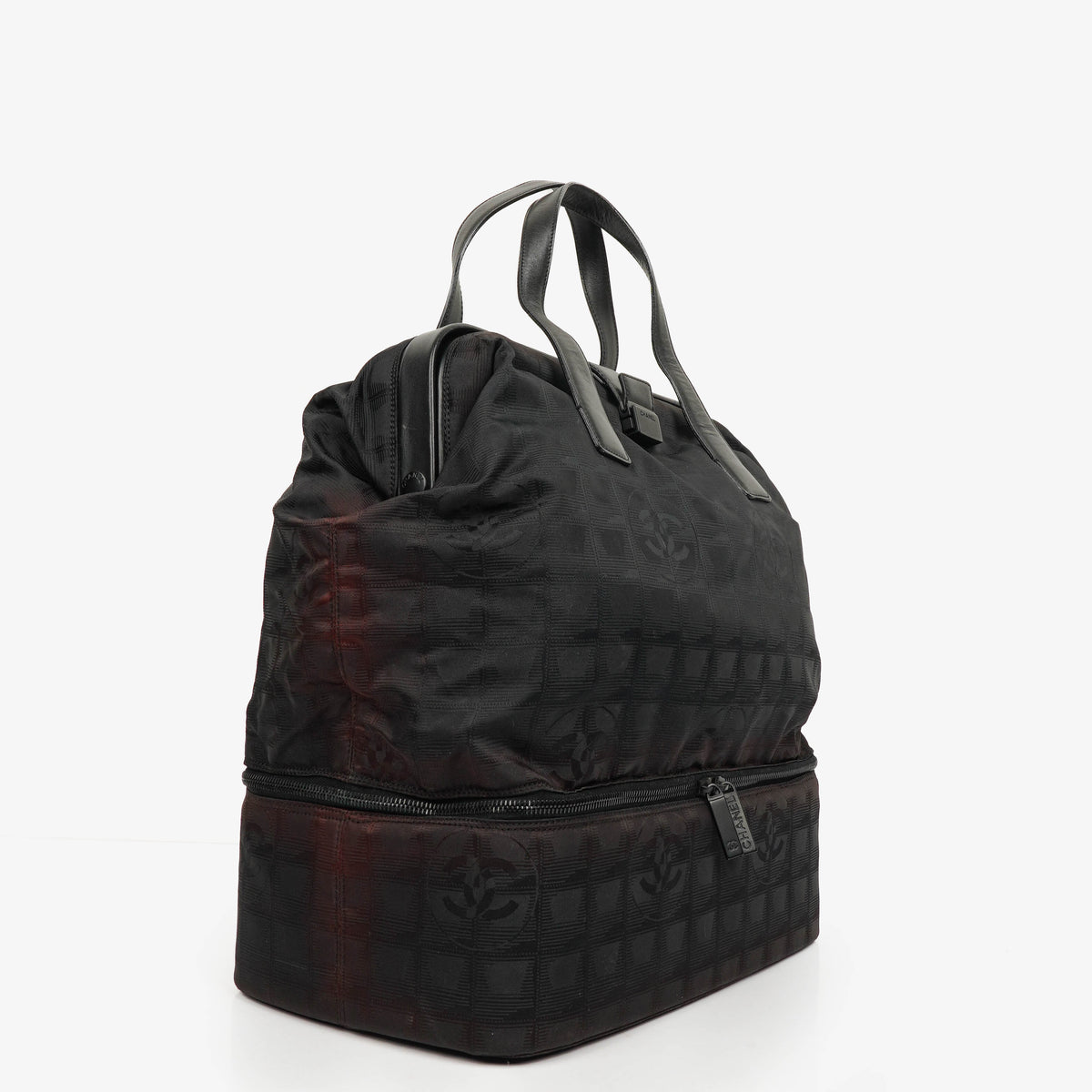 Chanel New Travel Line BLack Nylon Boston Bag
