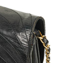 Chanel Classic Lambskin Half Moon Black Flap Bag With 24K Gold-Plated Hardware