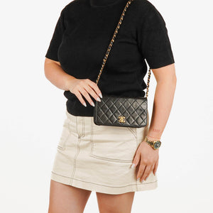Chanel Classic Full Flap Bag Black Quilted Leather 24K Gold-Plated Hardware