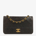 Chanel Mini Classic Black Quilted Lambskin Full Flap Wallet On Chain WOC With 24K Gold-Plated Hardware