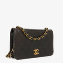 Chanel Mini Classic Black Quilted Lambskin Full Flap Wallet On Chain WOC With 24K Gold-Plated Hardware