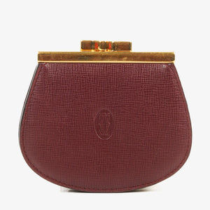Cartier Must De Cartier Burgundy Leather Coin Purse