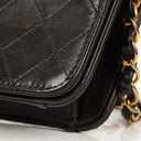Chanel Mini Classic Black Quilted Lambskin Full Flap Wallet On Chain WOC With 24K Gold-Plated Hardware