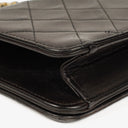 Chanel Mini Classic Black Quilted Lambskin Full Flap Wallet On Chain WOC With 24K Gold-Plated Hardware