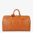 Louis Vuitton Keepall 45 Cognac EPI Leather Travel Bag