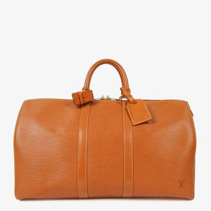 Louis Vuitton Keepall 45 Cognac EPI Leather Travel Bag