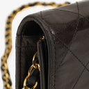 Chanel Mini Classic Black Quilted Lambskin Full Flap Wallet On Chain WOC With 24K Gold-Plated Hardware