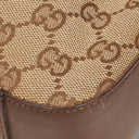 Gucci Brown And Beige Monogram Canvas And Leather Shoulder Hobo Bag