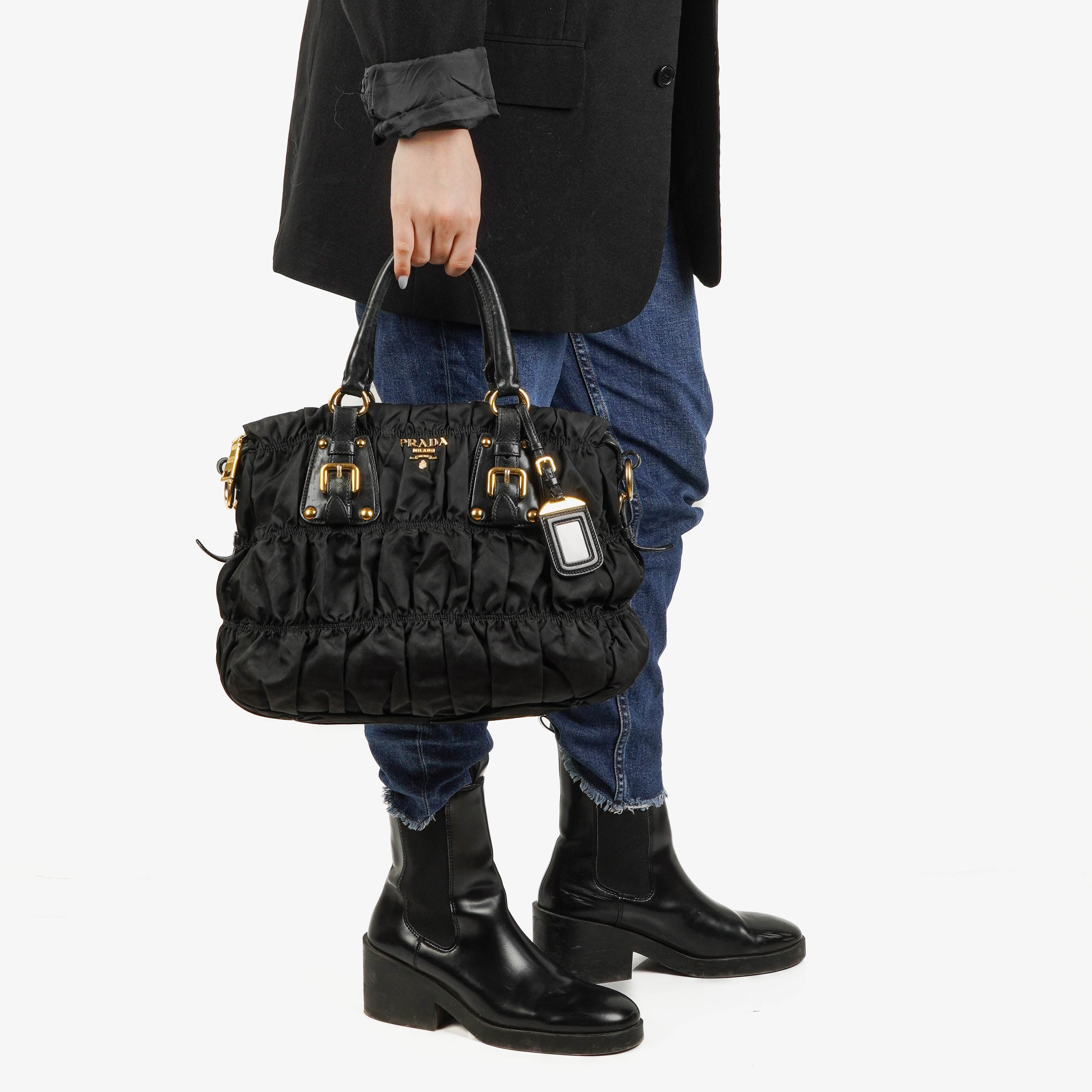 Prada Tessuto Gaufre Nero Bag