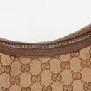Gucci Brown And Beige Monogram Canvas And Leather Shoulder Hobo Bag