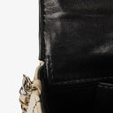 Chanel East West Chocolate Bar Flap Bag Bi-Color Quilted Patent Leather and Silver-Tone Hardware