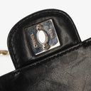 Chanel East West Chocolate Bar Flap Bag Bi-Color Quilted Patent Leather and Silver-Tone Hardware
