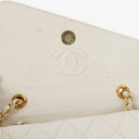 Chanel Small Tassel Flap Bag White Quilted Lambskin Bag