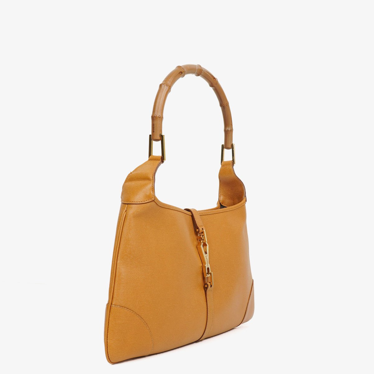 Gucci Leather Tan Jackie Vintage Bamboo Handle Shoulder Bag