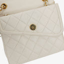 Chanel Small Tassel Flap Bag White Quilted Lambskin Bag