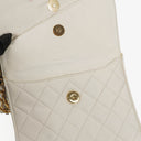 Chanel Small Tassel Flap Bag White Quilted Lambskin Bag