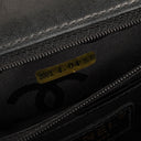 Chanel Camellia Perforated Black Patent Leather Flap Bag