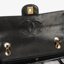 Chanel Camellia Perforated Black Patent Leather Flap Bag