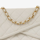 Chanel Small Tassel Flap Bag White Quilted Lambskin Bag