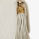 Chanel Small Tassel Flap Bag White Quilted Lambskin Bag