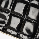 Chanel East West Chocolate Bar Flap Bag Bi-Color Quilted Patent Leather and Silver-Tone Hardware