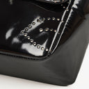 Chanel Camellia Perforated Black Patent Leather Flap Bag