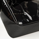 Chanel Camellia Perforated Black Patent Leather Flap Bag