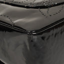Chanel Camellia Perforated Black Patent Leather Flap Bag