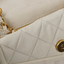 Chanel Small Tassel Flap Bag White Quilted Lambskin Bag