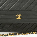 Chanel Diagonal Medium Classic Black Quilted Lambskin Single Flap Bag With 24K Gold-Plated Hardware