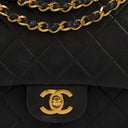 Chanel Vintage Medium Classic Double Flap Bag Black Quilted Leather 24K Gold-Plated Hardware