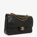 Chanel Vintage Medium Classic Double Flap Bag Black Quilted Leather 24K Gold-Plated Hardware