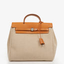 Hermes Herbag PM Vache Hunter Criss Viking Ecru Beige Naturel 2 Way Backpack With Palladium Hardware