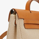 Hermes Herbag PM Vache Hunter Criss Viking Ecru Beige Naturel 2 Way Backpack With Palladium Hardware
