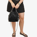 Stella McCartney Falabella Mini Tote Black Vegan Shaggy Deer Fold Over Bag